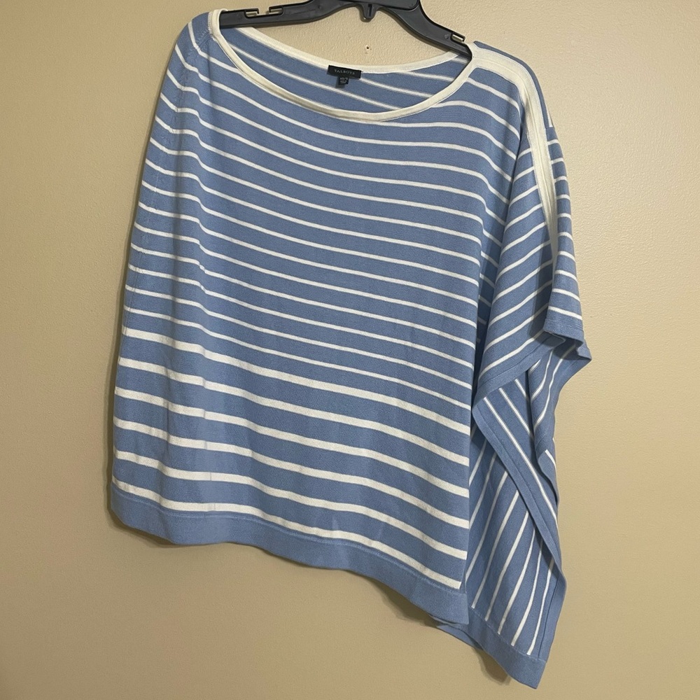 Talbots Ladies Blue striped Poncho‎ XS S